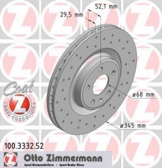 Тормозной диск ZIMMERMANN 100333252