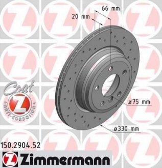 Тормозной диск ZIMMERMANN 150290452