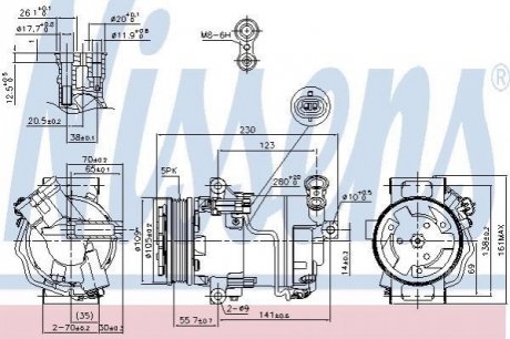 Компрессор OP ASTRA H(04-)1.6 i 16V(+)[OE 24466994] NISSENS 89216