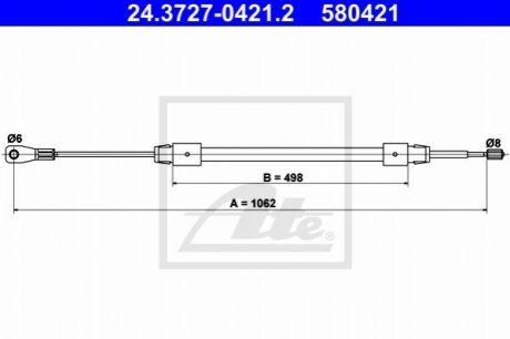 Трос ручника A-class ATE 24.3727-0421.2