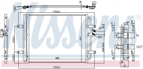 РАДИАТОР КОНДИЦИОНЕРА TOYOTA RAV 4 I (SXA1_) 2.0 4WD бензин 06.1994 - 06.2000 NISSENS 940584 (фото 1)