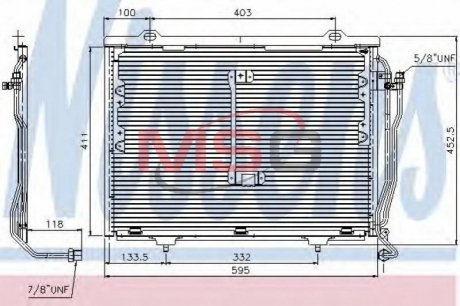 Конденсер MB C W 202(93-)C (+)[OE 202 830 07 70] NISSENS 94426