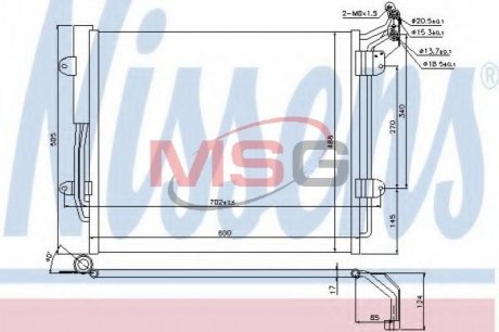 Конденсер SEAT ALHAMBRA(10-)1.4 TSI(+)[OE 7N0.820.411 A] NISSENS 940256