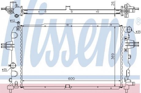 Радиатор OP ASTRA H(04-)2.0 i 16V TURBO(+)[OE 1300 267] NISSENS 63111A (фото 1)