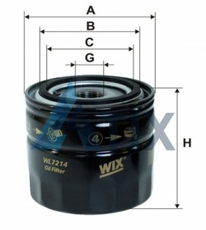 Фільтр масляний WIX FILTERS WL7214 (фото 1)