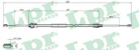Трос ручного гальма LPR C0002B
