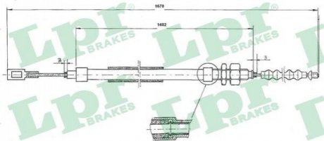 Тросик стояночного тормоза LPR C0095B