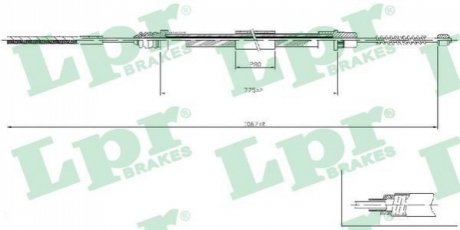 Трос ручного гальма LPR C0209B
