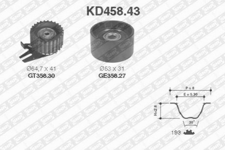 Комплект ременя ГРМ SNR SNR NTN KD458.43