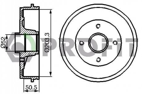 Тормозный барабан PROFIT 5020-0076