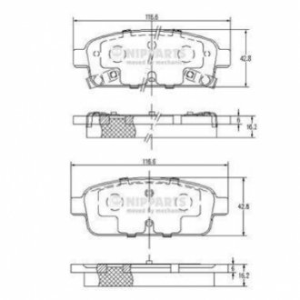 Гальмівні колодки NIPPARTS N3610906