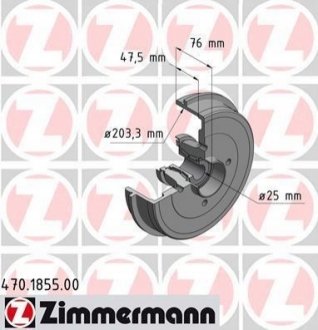 Барабан гальмівний 470.1855.00 ZIMMERMANN 470185500 (фото 1)