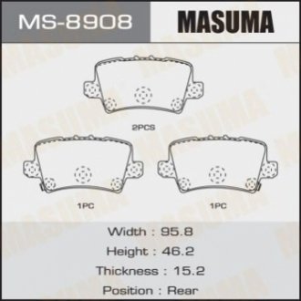 Колодки тормозные MASUMA MS8908 (фото 1)