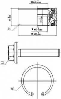 Подш-ик перед,задн 43/42x82x37со ступенькой STARLINE LO 01356