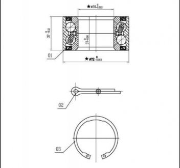 Подшипник ступицы колеса, к-кт. STARLINE LO 00736