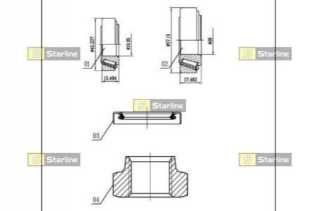 Подшипник ступицы колеса, к-кт. STARLINE LO 00926R