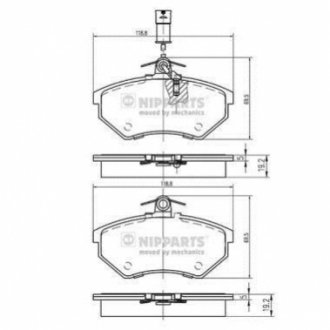 Гальмівні колодки NIPPARTS N3600800