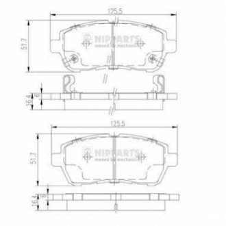 Тормозные колодки, к-кт. NIPPARTS N3606022