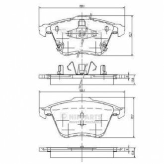 Тормозные колодки, к-кт. NIPPARTS J3603067