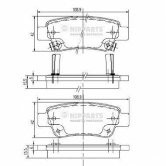 Колодки тормозные HONDA CR-V III 07- задние NIPPARTS N3614019 (фото 1)