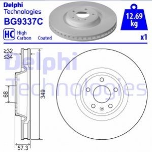 Гальмвний диск Delphi BG9337C