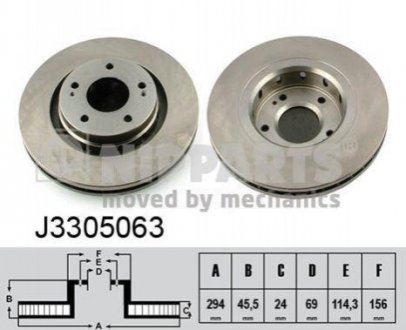 Гальмівний диск NIPPARTS J3305063