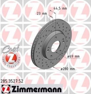 Тормозной диск ZIMMERMANN 285352752