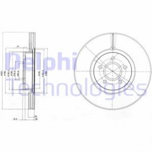 Компл. тормозных дисков 2шт передн Лев/Прав VOLVO C30 C70 II S40 II V40 V50 FORD FOCUS II FOCUS III Delphi BG4056C