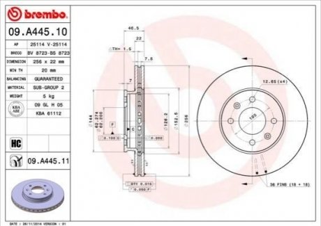 Гальмівний диск BREMBO 09.A445.10