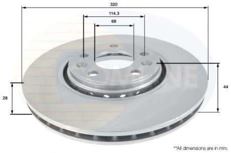 Тормозной диск COMLINE ADC1582V (фото 1)