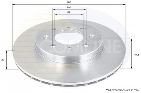 Тормозной диск COMLINE ADC0554V (фото 1)