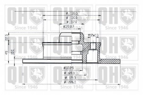 Диск тормозной QUINTON HAZELL BDC3712 (фото 1)