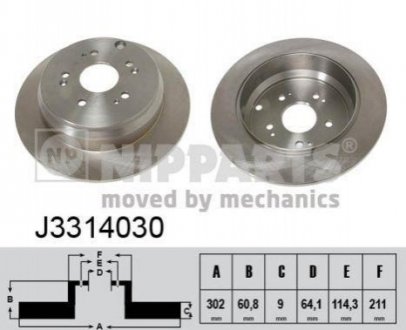 Тормозной диск NIPPARTS J3314030