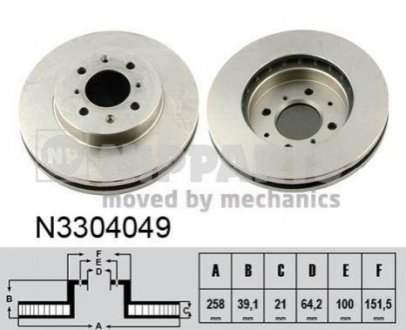 Гальмівний диск NIPPARTS N3304049