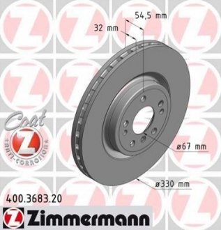 Тормозной диск ZIMMERMANN 400 3683 20 (фото 1)