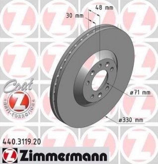 Тормозной диск ZIMMERMANN '440311920' (фото 1)