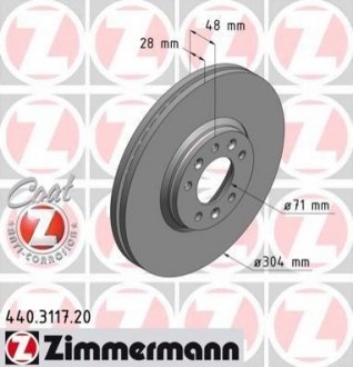 Тормозной диск ZIMMERMANN '440311720'