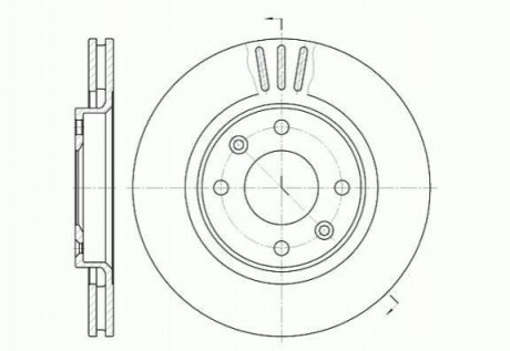 Диск тормозной передний 266x22 Peugeot Partner, 206, 207, 301, 2008. Citroen Berlingo, C2, C3, C4, C ROADHOUSE 6603.10