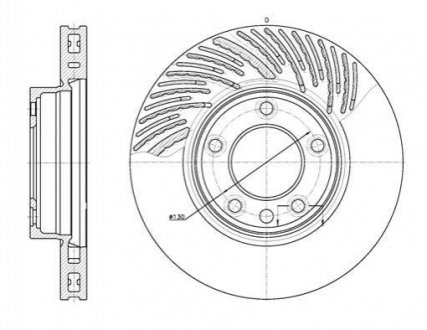 Диск тормозной передний, L Porsche Cayenne. VW Touareg 02- ROADHOUSE 6773.10