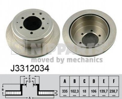 Тормозной диск NIPPARTS J3312034