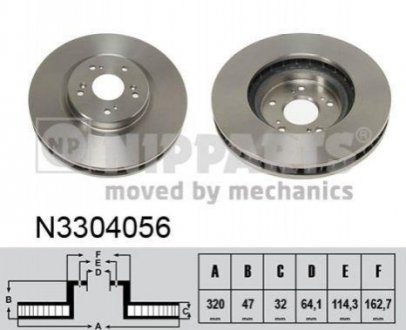 Гальмівний диск NIPPARTS N3304056