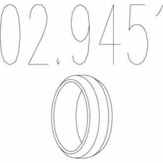 Монтажное кольцо выхлопной системы (D(внутр.) - 55,6 мм. D(наружн.) - 69,5 мм. Высота - 12,8 мм) MTS 02.9451 (фото 1)