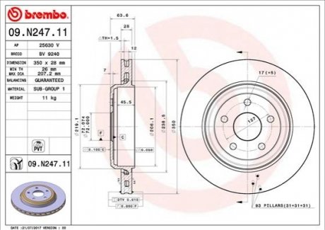 Тормозной диск BREMBO 09.N247.11