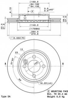 Диск тормозной BREMBO 09.A761.11