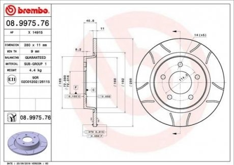 Гальмівний диск BREMBO 08.9975.76