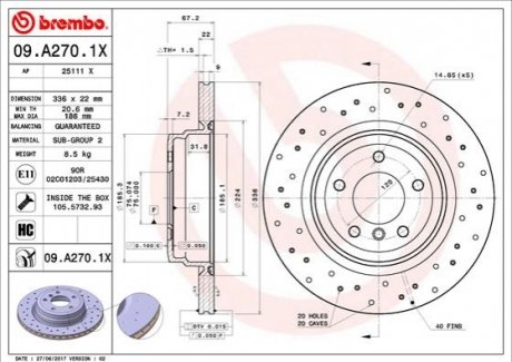 Гальмівний диск BREMBO 09.A270.1X