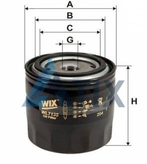 Фільтр оливи WIX FILTERS WL7135