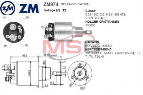 Втягуюче реле ZM ZM874