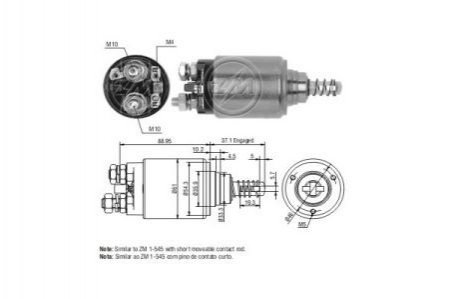 ВТЯГИВАЮЩЕЕ РЕЛЕ СТАРТЕРА ZM ZM545