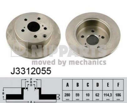 BRAKE DISCS NIPPARTS J3312055